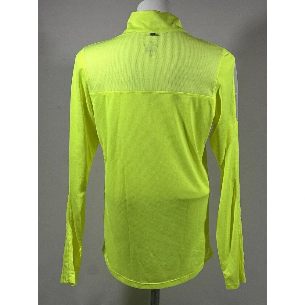 Nike Dri Fit Running Pullover Mens‎ Small Neon Green Quarter Zip Athletic